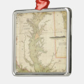 Een grafiek van de Chesapeake and Delaware Bays Metalen Ornament (Links)