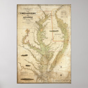 Een grafiek van de Chesapeake and Delaware Bays Poster