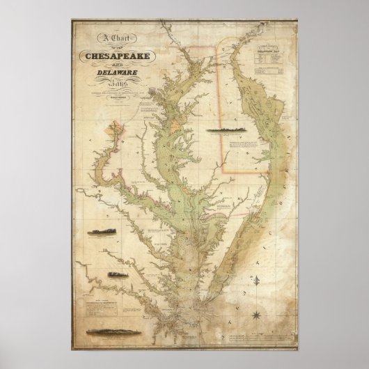 Een grafiek van de Chesapeake and Delaware Bays Poster (Voorkant)
