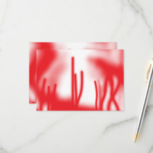 Een grafisch ontwerp met opvallende rode en oranje RSVP kaartje