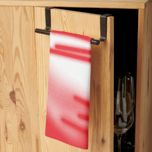 Een grafisch ontwerp met opvallende rode en oranje theedoek