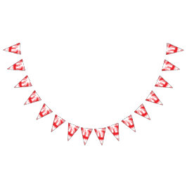 Een grafisch ontwerp met opvallende rode en oranje vlaggetjes