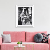 Een grafische roman die een pistool wijst canvas afdruk (Insitu (Woonkamer))