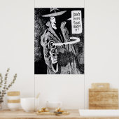 Een grafische roman die een pistool wijst poster (Keuken)