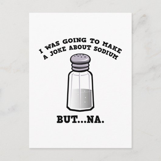 Een grap over natrium briefkaart (Voorkant)