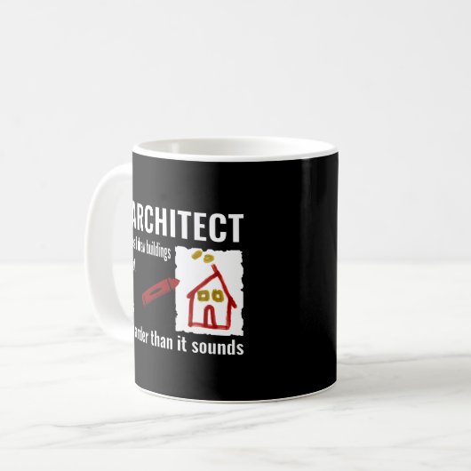 Een grappig architectencadeau voor architecten koffiemok (Voorkant links)