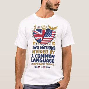 Een Grappig Brits en Amerikaans taalontwerp T-shirt