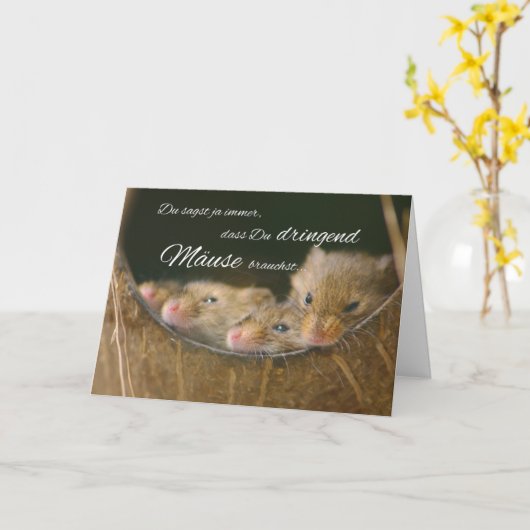 Een grappig duits gezegde om geld te hebben kaart (Gele Bloem)