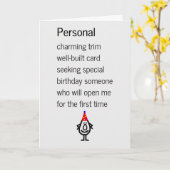 Een grappig gedicht over een gelukkige verjaardag kaart (Gele Bloem)