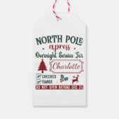Een grappig kerstcadeau van de Noordpool Cadeaulabel (Achterkant)
