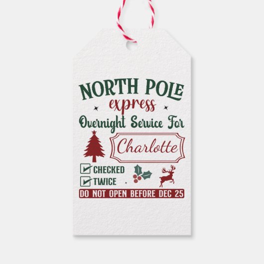 Een grappig kerstcadeau van de Noordpool Cadeaulabel (Achterkant)