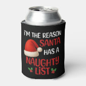 Een grappig kerstmis stoute lijst ontwerp blikjeskoeler (Blikje Voorkant)