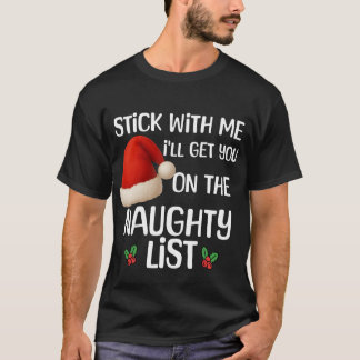 Een grappig Kerstmis stoute lijst ontwerp T-shirt