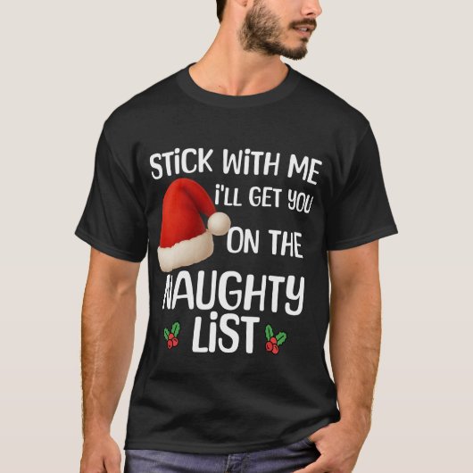 Een grappig Kerstmis stoute lijst ontwerp T-shirt (Voorkant)
