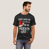 Een grappig Kerstmis stoute lijst ontwerp T-shirt (Voorkant volledig)