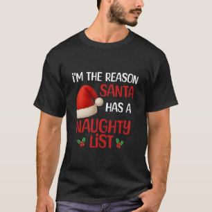 Een grappig kerstmis stoute lijst ontwerp t-shirt