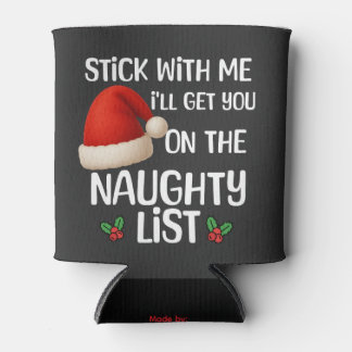 Een grappig Kerstmis stoute lijst ontwerp T-shirt Blikjeskoeler