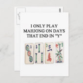 een grappig mahjong ontwerp briefkaart (Voorkant / Achterkant)