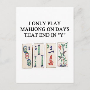 een grappig mahjong ontwerp briefkaart