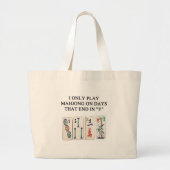een grappig mahjong ontwerp grote tote bag (Voorkant)