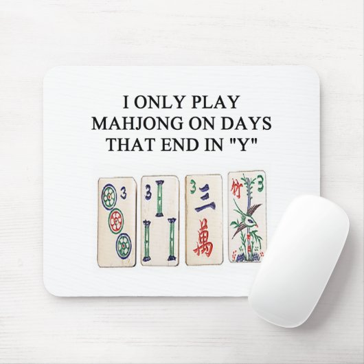 een grappig mahjong ontwerp muismat (Met muis)