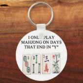 een grappig mahjong ontwerp sleutelhanger (Voorkant)