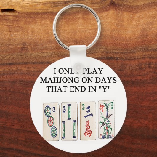 een grappig mahjong ontwerp sleutelhanger (Voorkant)