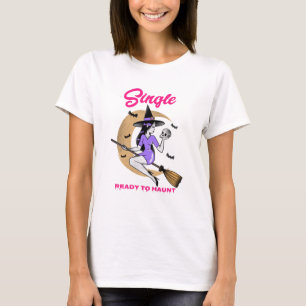 Een grappig T-shirt voor vrouwen met single Ready