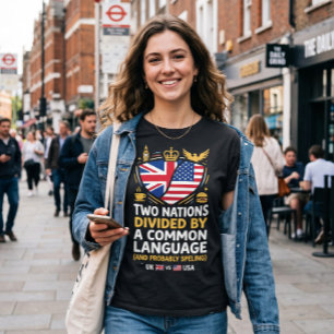 Een grappig twee landen ontwerp t-shirt