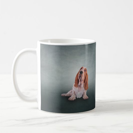 Een grappige Basset Hound-hond tekenen Koffiemok (Links)