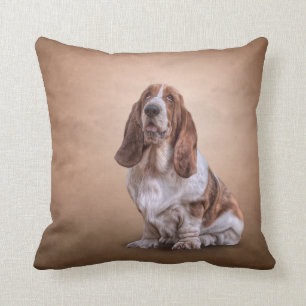Een grappige Basset Hound-hond tekenen Kussen