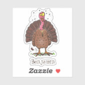 Een grappige boerderij vogel met vliegende cartoon sticker (Vel)