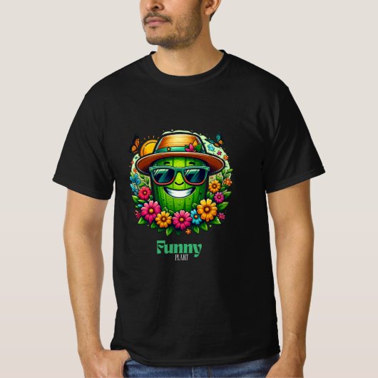 Een grappige cactus, het vieren van de lente met v t-shirt (Voorkant)