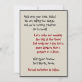 Een Grappige Cartoon Foto Gezichten Bruiloft Save  Kaart (Achterkant)