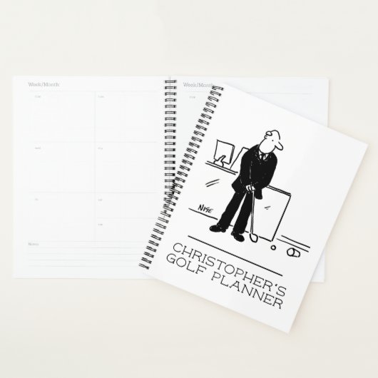 Een grappige cartoon illustratie van een kantoor g planner (Display)