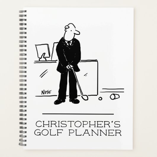 Een grappige cartoon illustratie van een kantoor g planner (Voorkant)