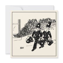 Een grappige Cartoon van de politie. Politiepost i