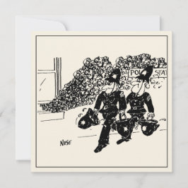 Een grappige Cartoon van de politie. Politiepost i Kaart