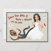 Een Grappige Cartoonfoto Trouwt Save the Date Kaart (Voorkant)