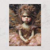 Een grappige chagrijnige fee in het roze briefkaart (Voorkant)