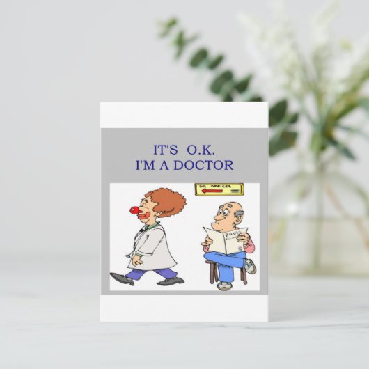 een grappige dokter briefkaart (Staand voorkant)