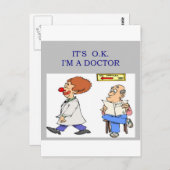 een grappige dokter briefkaart (Voorkant / Achterkant)