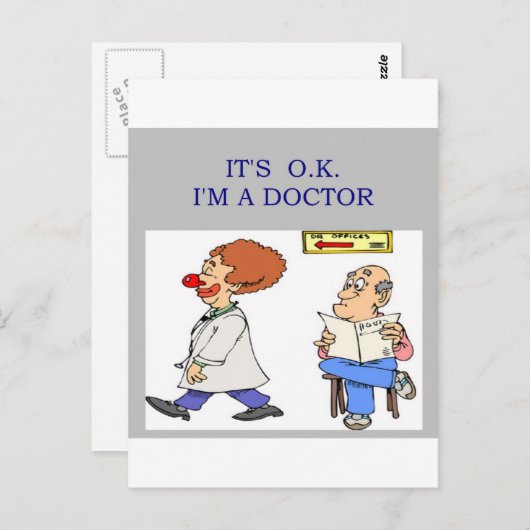 een grappige dokter briefkaart (Voorkant / Achterkant)