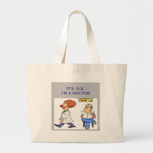 een grappige dokter grote tote bag (Voorkant)