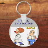 een grappige dokter sleutelhanger (Voorkant)