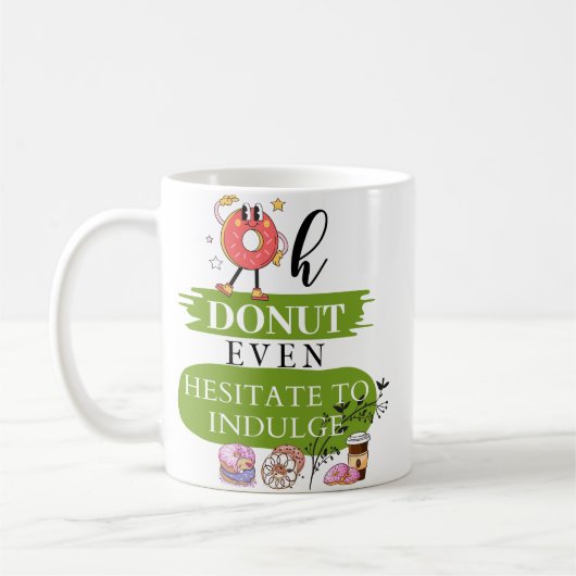 Een grappige donut mascotte koffiemok (Links)