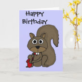 Een grappige Eekhoorn die de Saxofoon spelen Kaart (Gele Bloem)