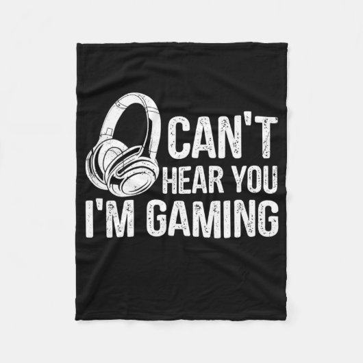Een grappige gamer-headset kan je niet horen dat i fleece deken (Voorkant)