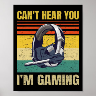 Een grappige gamer-headset kan je niet horen dat i poster