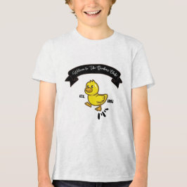 een grappige gele eend die op een grappige manier  Tri-Blend shirt